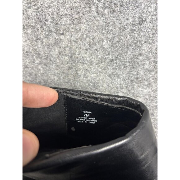 Steve Madden Boots Womens Size 7 Black Trishia Leather Platform Ankle Heel - Picture 6 of 9